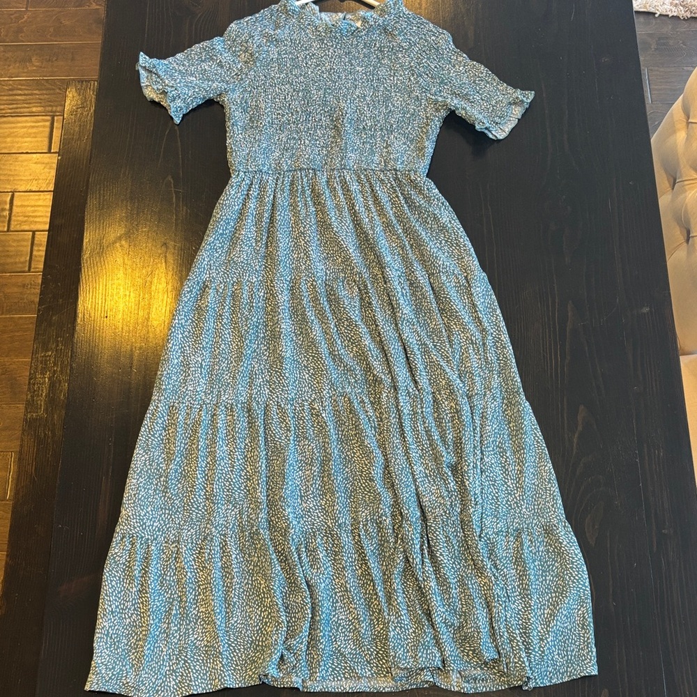 Women’s Turquoise Floral Tiered Maxi Dress